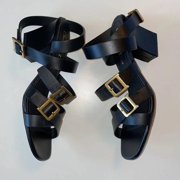 Christian Dior Double D Black Heeled Sandal Sz 37 - Picture 6 of 11